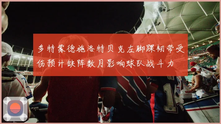 多特蒙德施洛特贝克左脚踝韧带受伤预计缺阵数月影响球队战斗力
